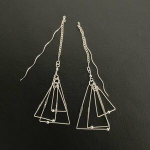 Elegant Silver Geometric Earrings